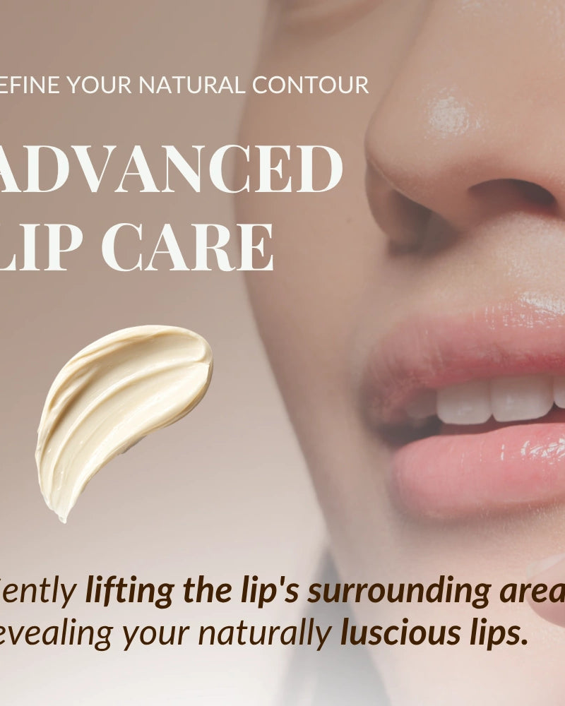 Close-up of lips with text highlighting IREN Shizen’s TIMELESS ELIXIR Multi-Lift Eye and Lip Cream for advanced lip care, anti-aging benefits, and a lifting effect around lips—revealing luscious results. Cream jar pictured.
#show-lang-en #all-groups