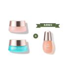 The MOISTURE SANDWICH Skincare Kit by IREN Shizen features two colorful jars and a pink "FREE SERUM" bottle on a white background—ideal for boosting hydration and enhancing serum absorption.  #show-lang-zh-cn #all-groups